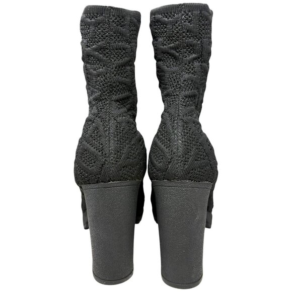 DKNY Tammy Black Knit Logo Chunky Platform Bootie - Picture 7 of 11